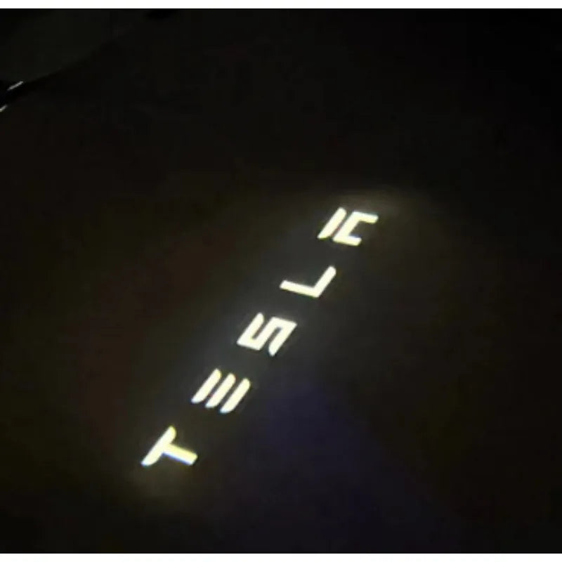 2/4PCS Tesla Model Y/3/S/X Door LED Welcome Lights, OEM Waterproof Projector Puddle Lights, Ultra-Bright Plug & Play