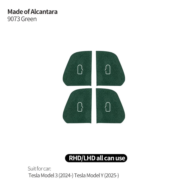 For Tesla Model 3 Model Y 2024-up Made of Alcantara Door Switch Patch Trim Sticker Cover Protection Decoration Car Accessories