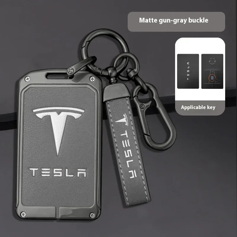 For Tesla Model 3 Model S Model X Model Y Roadster Cybertruck Car Metal Key Case Cover Keyless Card Protector Holder Accessories