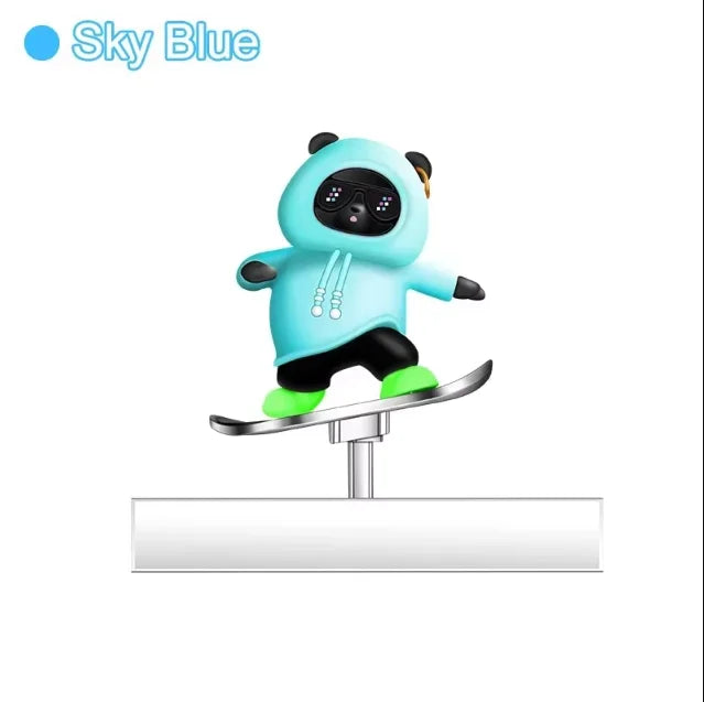 2024 New Dashboard Car Ornaments Skateboard Bear Sliding Bear Creative Car Cartoon Interior Decoration Interior Accessories