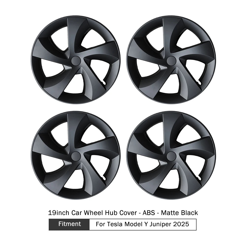 For Tesla Model Y Juniper 2025 HubCap 19 Inch Wheel Caps Auto Performance Replacement Hub Cap Full Rim Cover Accessories(4PCS)