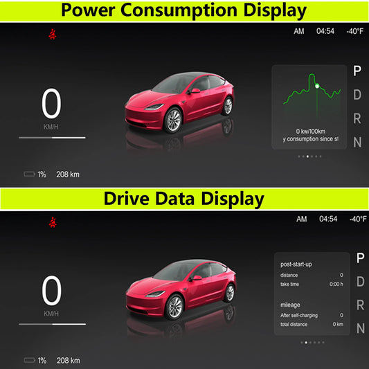 CATRONICS For Tesla Model Y Juniper 2025 HUD Model 3 Highland 8.9 Inch Carplay Support Energy Consumption Driving Data Detection