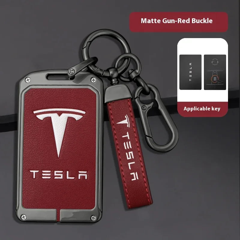 For Tesla Model 3 Model S Model X Model Y Roadster Cybertruck Car Metal Key Case Cover Keyless Card Protector Holder Accessories