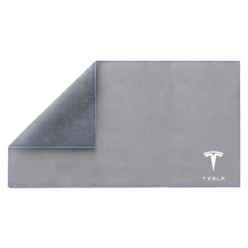 Car Wash Microfiber Towel Auto Emblem Cleaning Drying Rag Cloth Auot for Model 3 S Y X 2021 2022 2023 Car Roadster