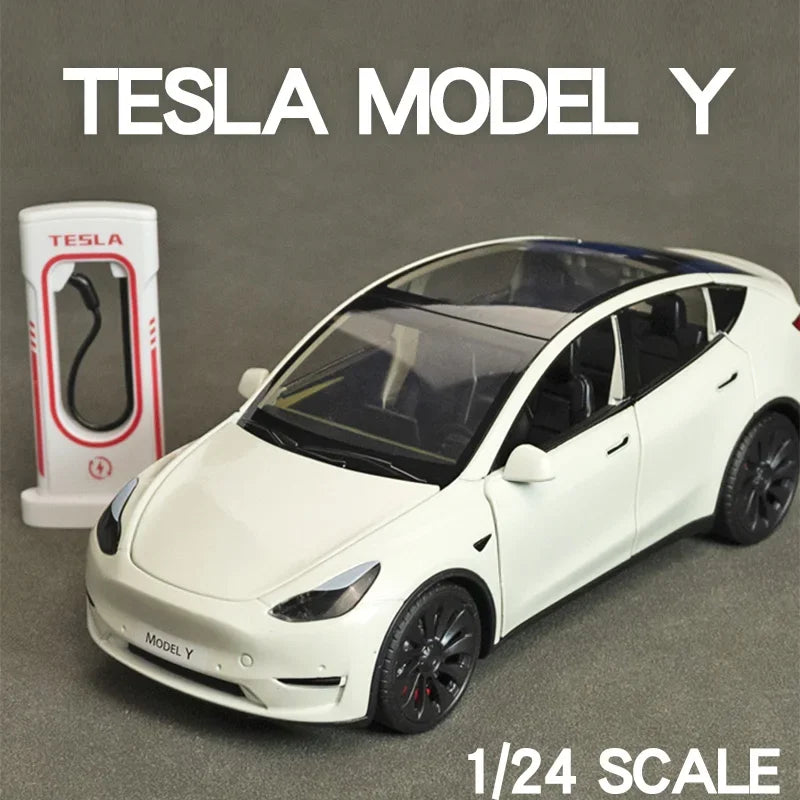 1:24 Model Y Model 3 Model S Metal Alloy Diecast Toy Car Model Sound And Light Children's Toy Collectibles Birthday Gifts
