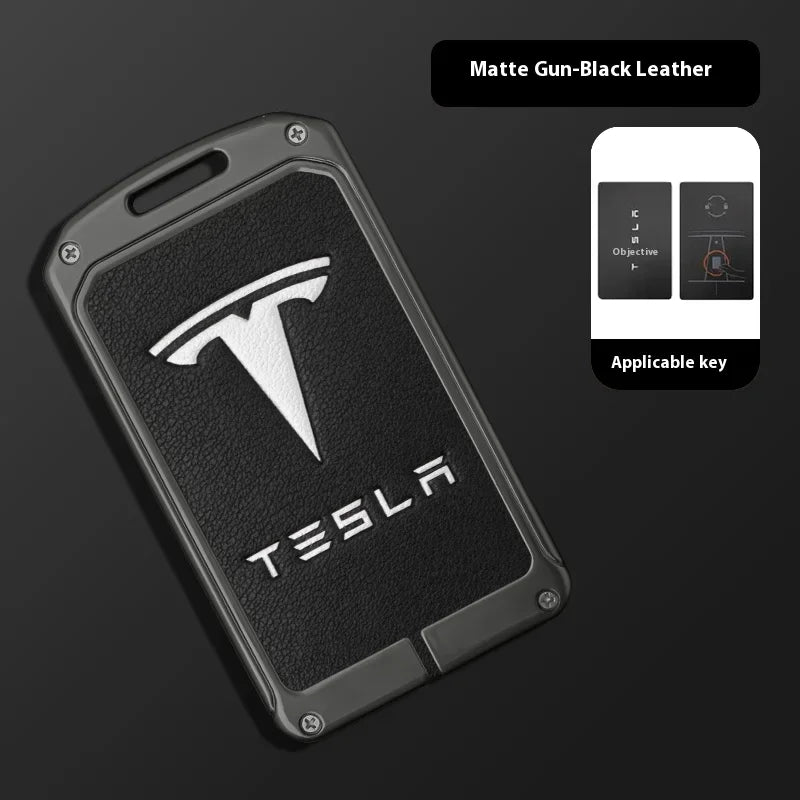 For Tesla Model 3 Model S Model X Model Y Roadster Cybertruck Car Metal Key Case Cover Keyless Card Protector Holder Accessories