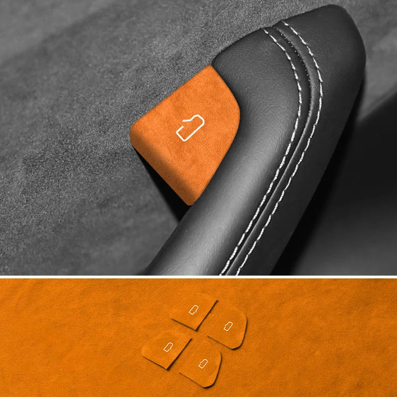 For Tesla Model 3 Model Y 2024-up Made of Alcantara Door Switch Patch Trim Sticker Cover Protection Decoration Car Accessories