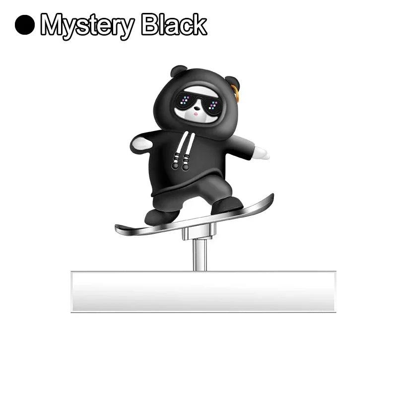 2024 New Dashboard Car Ornaments Skateboard Bear Sliding Bear Creative Car Cartoon Interior Decoration Interior Accessories