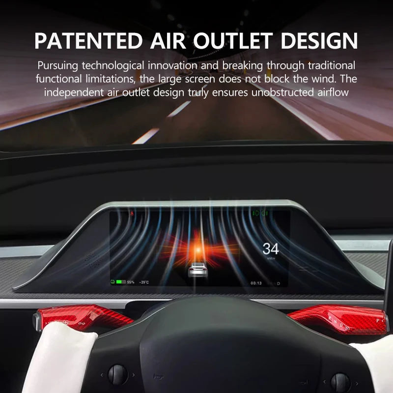 8.9inch Integrated Dashboard Display Screen Digital Instrument Cluster for Tesla Model 3 Y 2024-2021 Highland With Camera