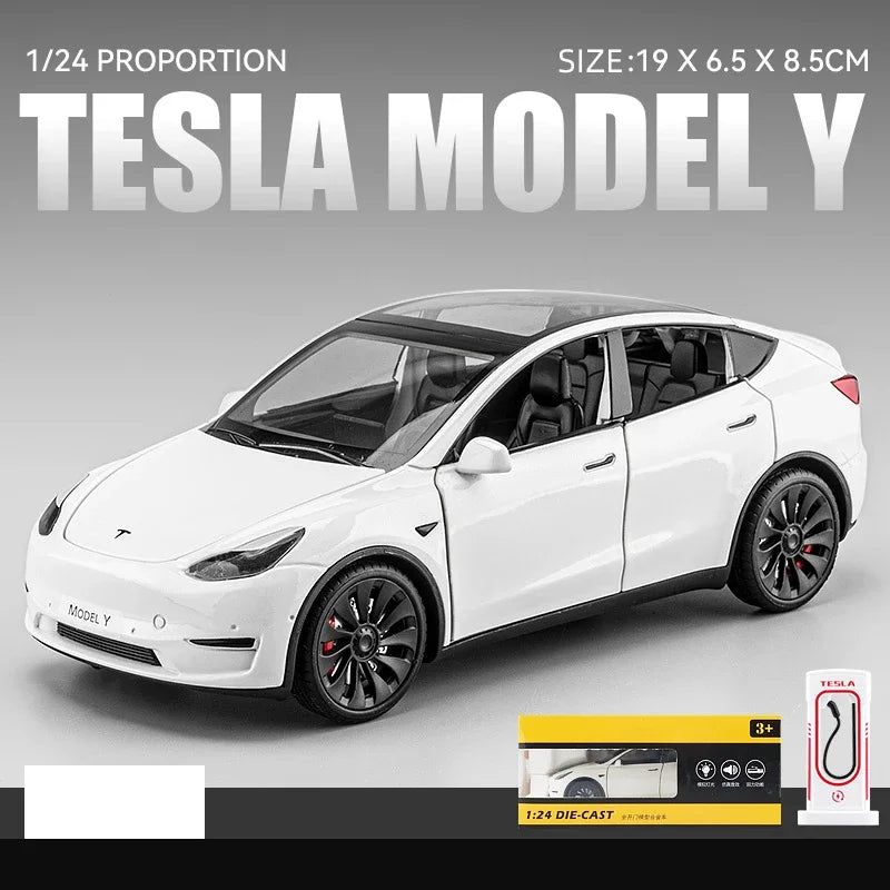 1:24 Model Y Model 3 Model S Metal Alloy Diecast Toy Car Model Sound And Light Children's Toy Collectibles Birthday Gifts