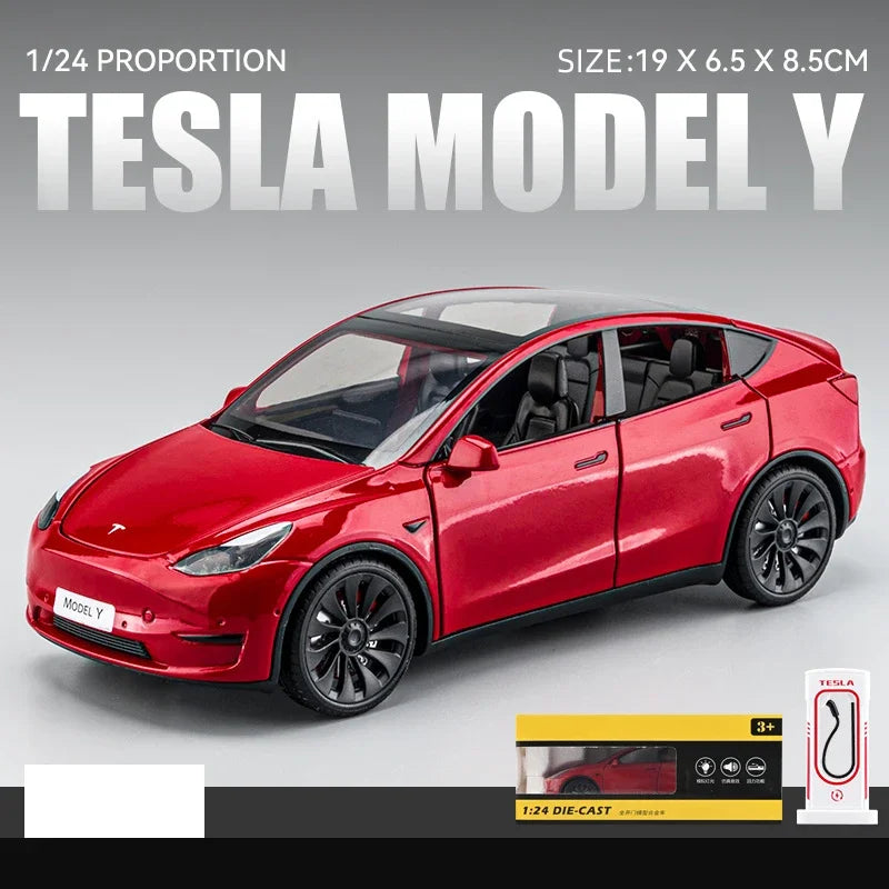 1:24 Model Y Model 3 Model S Metal Alloy Diecast Toy Car Model Sound And Light Children's Toy Collectibles Birthday Gifts