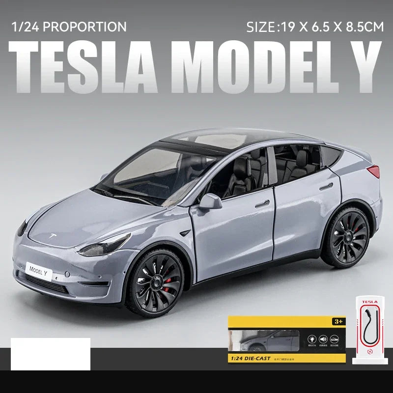 1:24 Model Y Model 3 Model S Metal Alloy Diecast Toy Car Model Sound And Light Children's Toy Collectibles Birthday Gifts