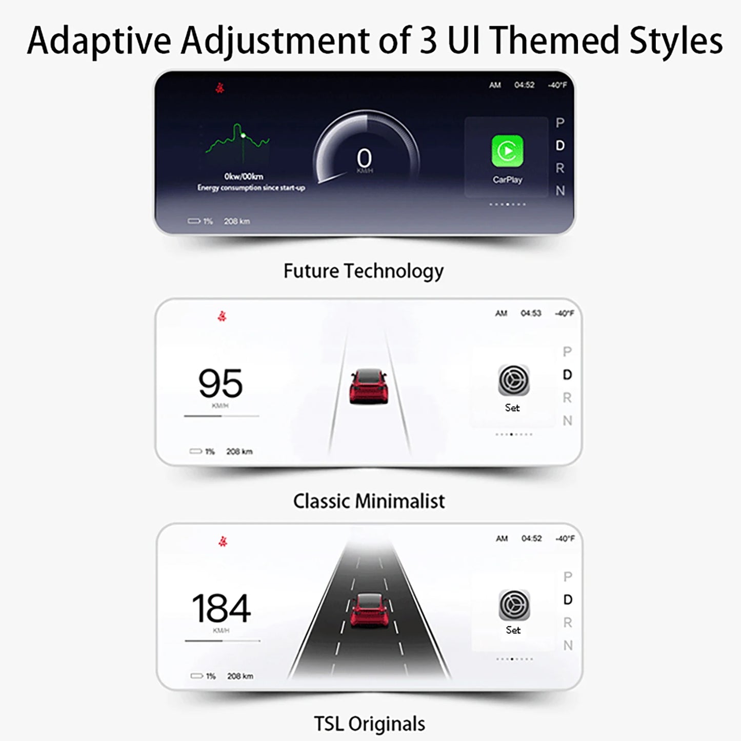 CATRONICS For Tesla Model Y Juniper 2025 HUD Model 3 Highland 8.9 Inch Carplay Support Energy Consumption Driving Data Detection