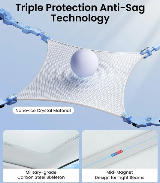 Sun Shades For Tesla Model 3 Highland Model Y 2017-2024 Ice Cloth Buckle Sun Pare Glass Front Rear Sunroof Skylight Accessory