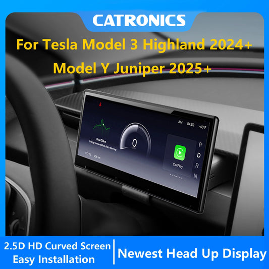 CATRONICS For Tesla Model Y Juniper 2025 HUD Model 3 Highland 8.9 Inch Carplay Support Energy Consumption Driving Data Detection