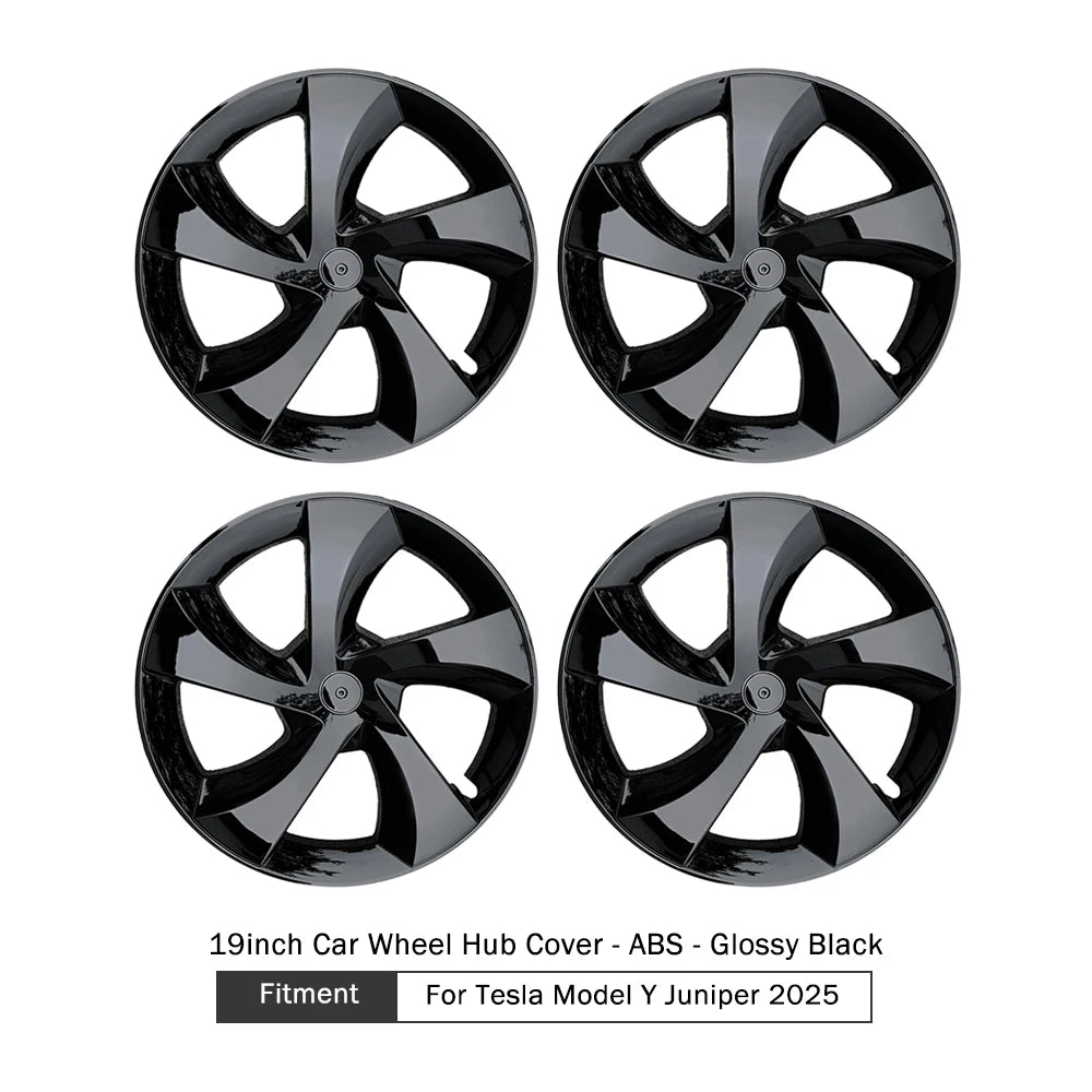 For Tesla Model Y Juniper 2025 HubCap 19 Inch Wheel Caps Auto Performance Replacement Hub Cap Full Rim Cover Accessories（4PCS）