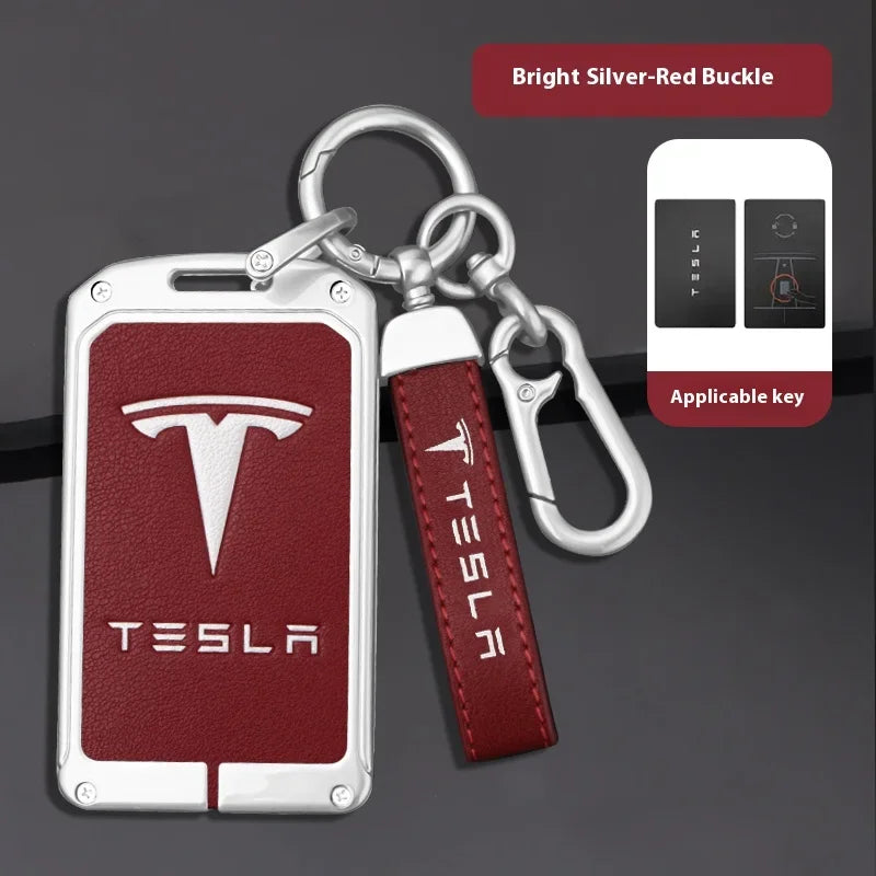 For Tesla Model 3 Model S Model X Model Y Roadster Cybertruck Car Metal Key Case Cover Keyless Card Protector Holder Accessories