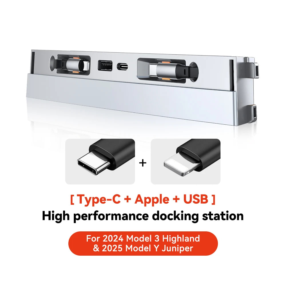 YZ Intelligent Docking Station For Tesla 54W Quick Charger USB Shunt Hub For 2021-2023 Model Y Central Control Splitter