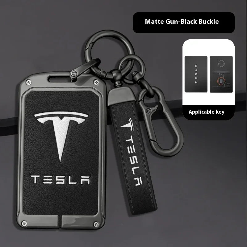 For Tesla Model 3 Model S Model X Model Y Roadster Cybertruck Car Metal Key Case Cover Keyless Card Protector Holder Accessories