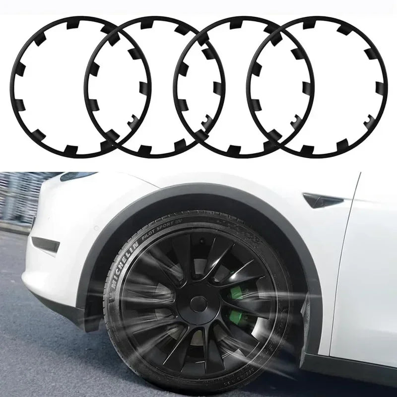 For Tesla Model Y 20 Inches Wheels ABS Rim Guard Rim Car Hubcap Cover Protection Hubcap Patch Scratch Proof Hub Cap Decals