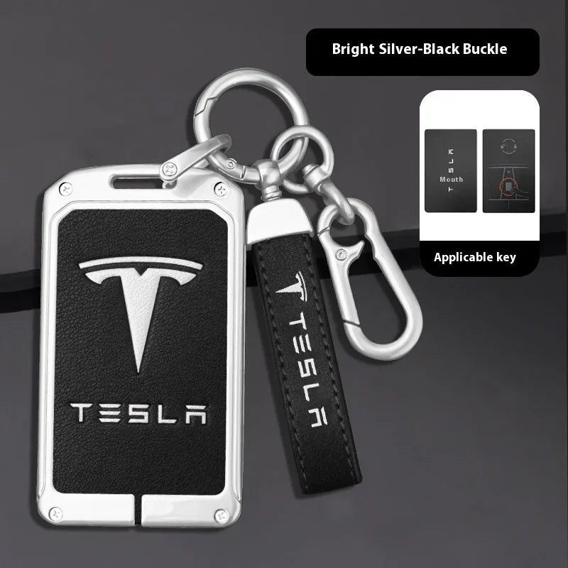 For Tesla Model 3 Model S Model X Model Y Roadster Cybertruck Car Metal Key Case Cover Keyless Card Protector Holder Accessories