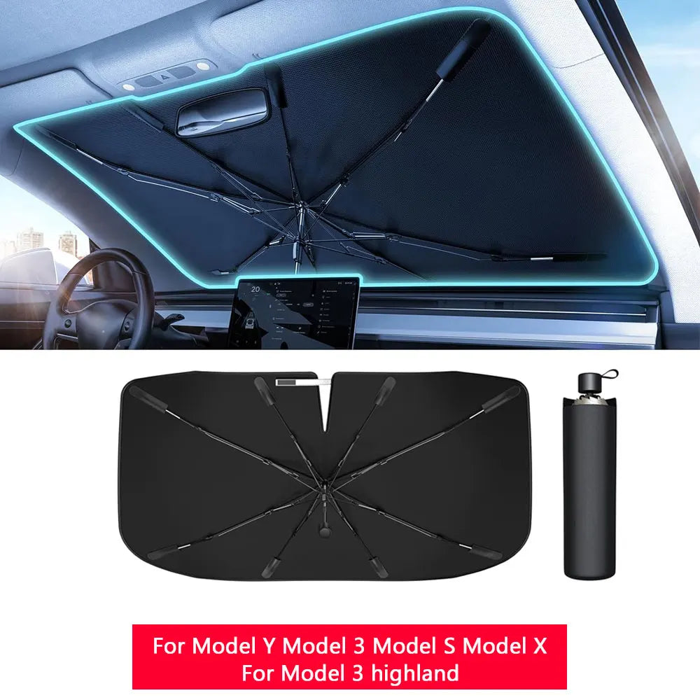 Sun Shades For Tesla Model 3 Highland Model Y 2017-2024 Ice Cloth Buckle Sun Pare Glass Front Rear Sunroof Skylight Accessory
