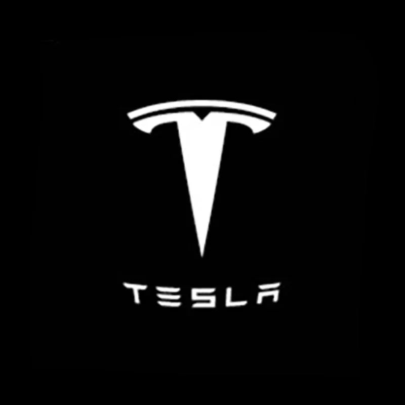 2/4PCS Tesla Model Y/3/S/X Door LED Welcome Lights, OEM Waterproof Projector Puddle Lights, Ultra-Bright Plug & Play