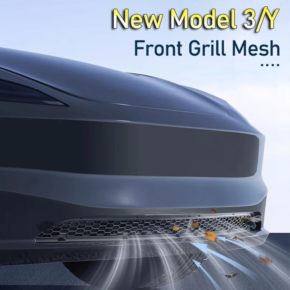 For Tesla Model 3 Y Juniper 2025-2021 Lower Bumper Anti Insect Net Anti-dustproof Air Vent Grille Cover Insect-proof Front Inlet