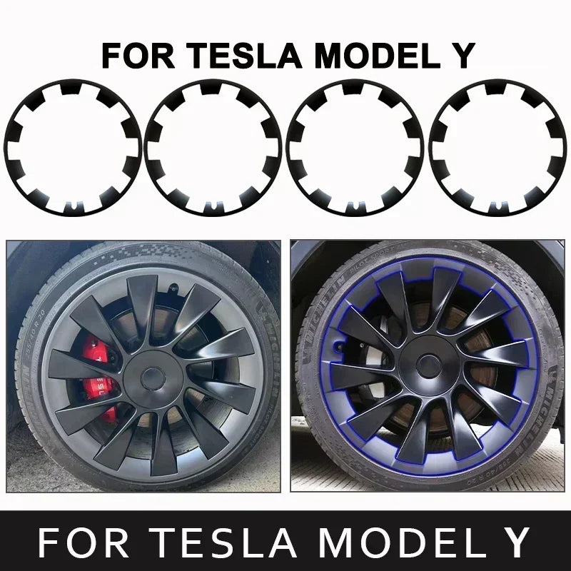 For Tesla Model Y 20 Inches Wheels ABS Rim Guard Rim Car Hubcap Cover Protection Hubcap Patch Scratch Proof Hub Cap Decals