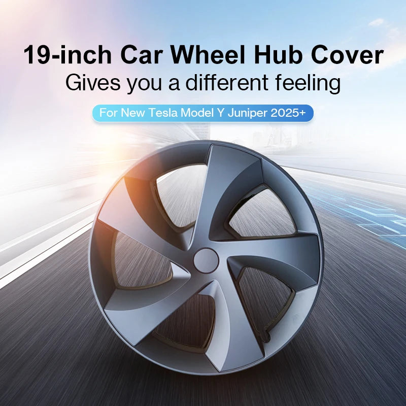 For Tesla Model Y Juniper 2025 HubCap 19 Inch Wheel Caps Auto Performance Replacement Hub Cap Full Rim Cover Accessories（4PCS）