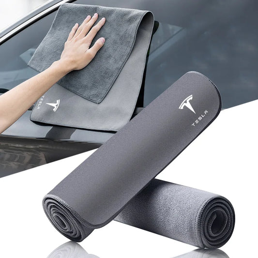Car Wash Microfiber Towel Auto Emblem Cleaning Drying Rag Cloth Auot for Model 3 S Y X  2021 2022 2023 Car Roadster