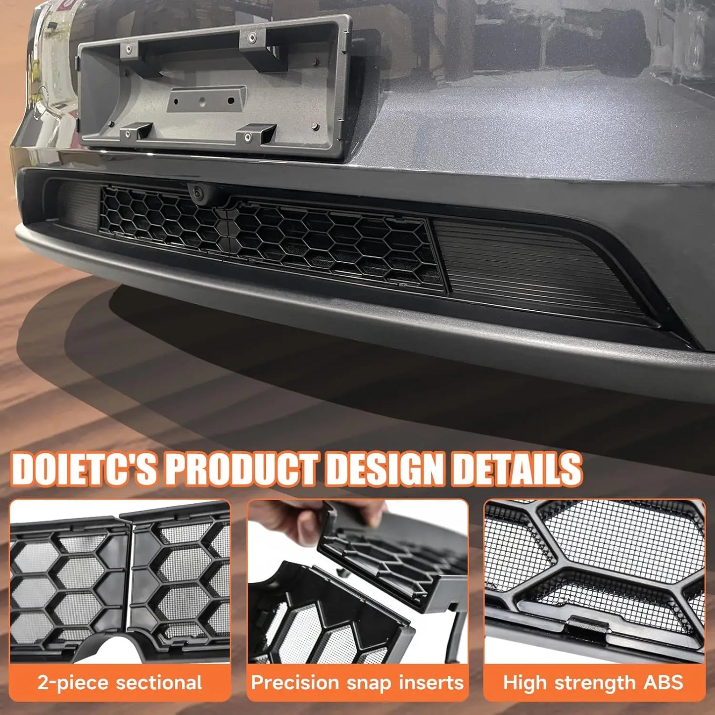 For Tesla Model 3 Y Juniper 2025-2021 Lower Bumper Anti Insect Net Anti-dustproof Air Vent Grille Cover Insect-proof Front Inlet