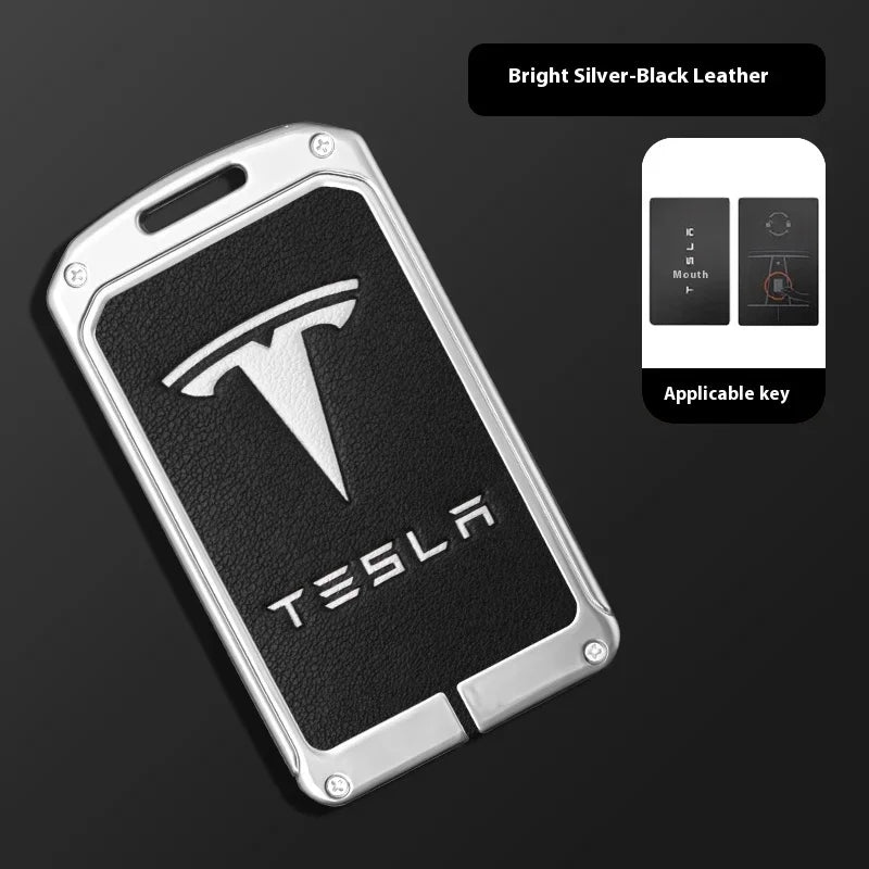 For Tesla Model 3 Model S Model X Model Y Roadster Cybertruck Car Metal Key Case Cover Keyless Card Protector Holder Accessories