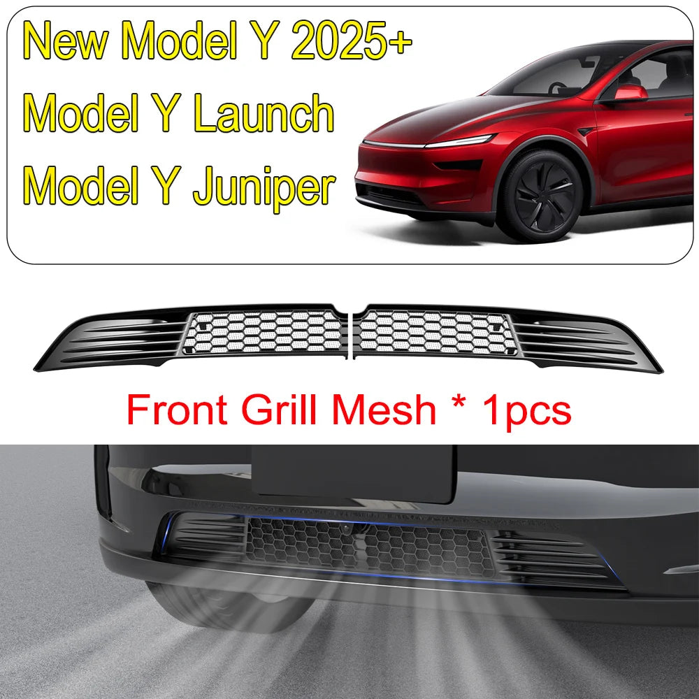 For Tesla Model 3 Y Juniper 2025-2021 Lower Bumper Anti Insect Net Anti-dustproof Air Vent Grille Cover Insect-proof Front Inlet