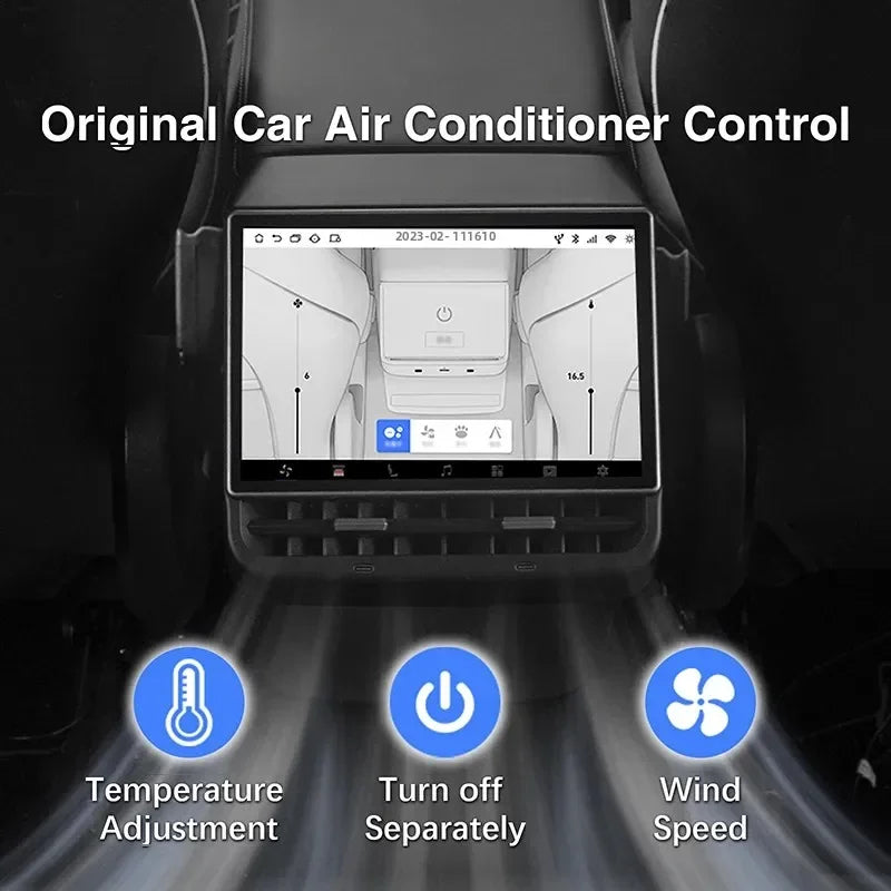 NEW 8.66” For Tesla Model 3/Y Rear Entertainment & Climate Control WIFI Display Android 13.0 Tesla Model Y 2025 Car Accessories