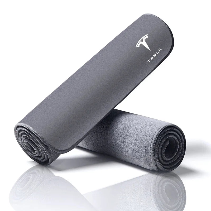Car Wash Microfiber Towel Auto Emblem Cleaning Drying Rag Cloth Auot for Model 3 S Y X  2021 2022 2023 Car Roadster