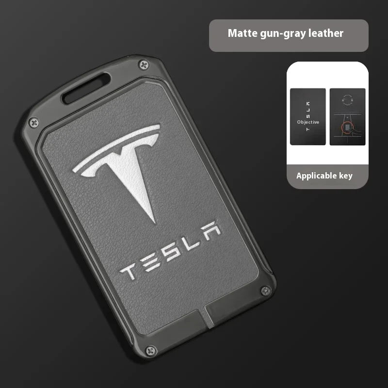 For Tesla Model 3 Model S Model X Model Y Roadster Cybertruck Car Metal Key Case Cover Keyless Card Protector Holder Accessories