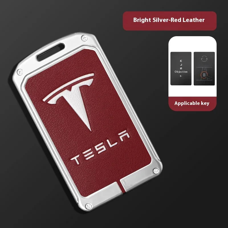 For Tesla Model 3 Model S Model X Model Y Roadster Cybertruck Car Metal Key Case Cover Keyless Card Protector Holder Accessories