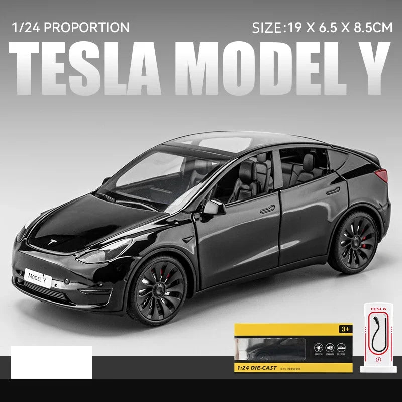 1:24 Model Y Model 3 Model S Metal Alloy Diecast Toy Car Model Sound And Light Children's Toy Collectibles Birthday Gifts