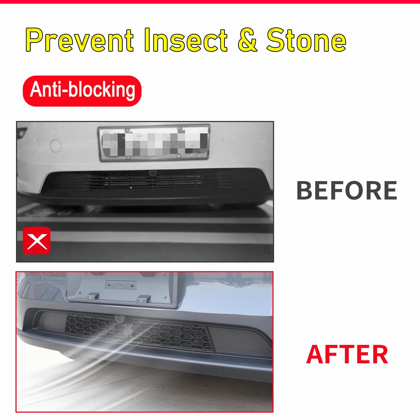For Tesla Model 3 Y Juniper 2025-2021 Lower Bumper Anti Insect Net Anti-dustproof Air Vent Grille Cover Insect-proof Front Inlet