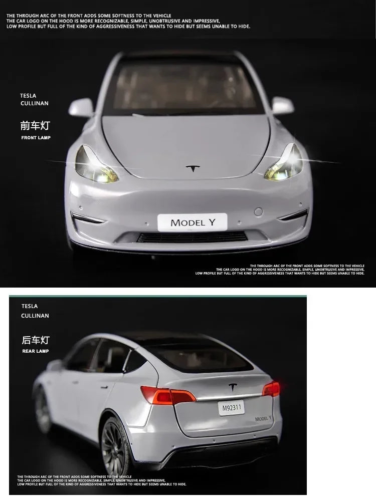 1:24 Model Y Model 3 Model S Metal Alloy Diecast Toy Car Model Sound And Light Children's Toy Collectibles Birthday Gifts