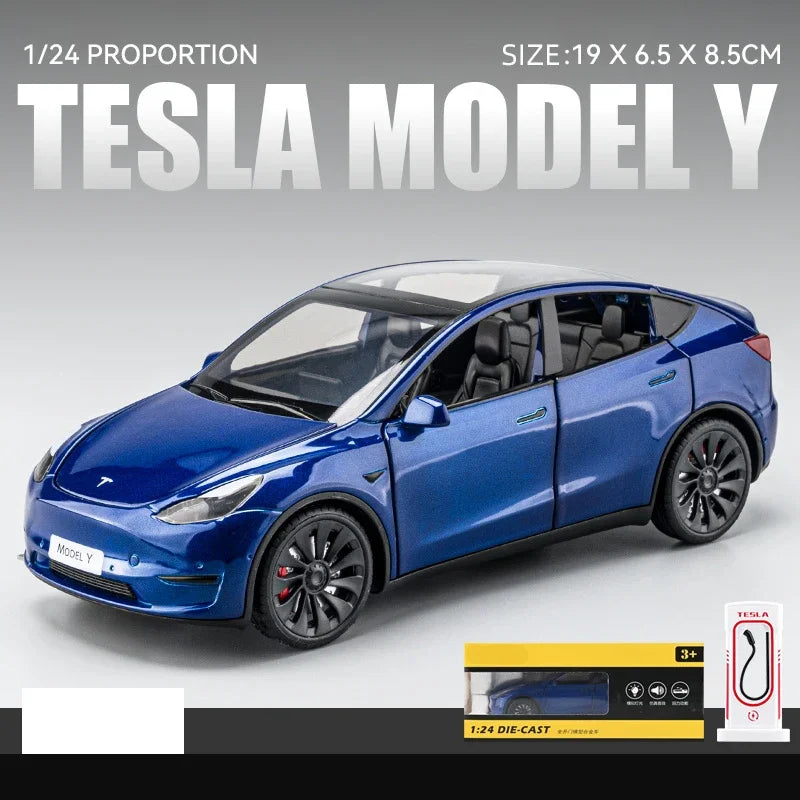 1:24 Model Y Model 3 Model S Metal Alloy Diecast Toy Car Model Sound And Light Children's Toy Collectibles Birthday Gifts
