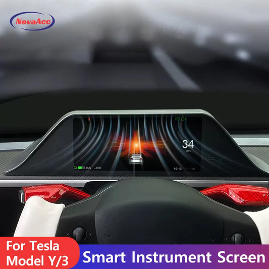 8.9inch Integrated Dashboard Display Screen Digital Instrument Cluster for Tesla Model 3 Y 2024-2021 Highland With Camera