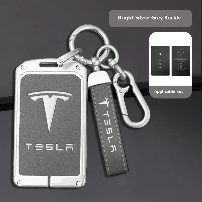 For Tesla Model 3 Model S Model X Model Y Roadster Cybertruck Car Metal Key Case Cover Keyless Card Protector Holder Accessories