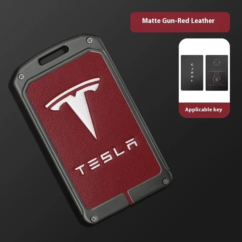 For Tesla Model 3 Model S Model X Model Y Roadster Cybertruck Car Metal Key Case Cover Keyless Card Protector Holder Accessories